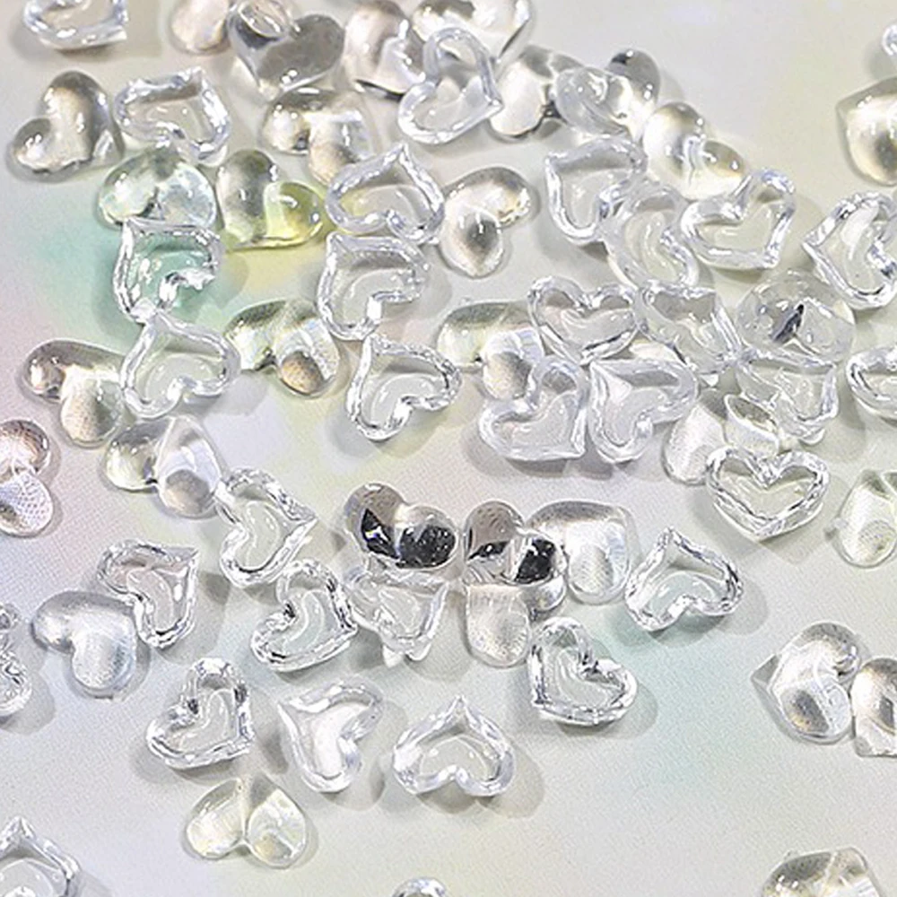 Wholesale/Branded Custom Nail Decorations Transparent Heart Nail Accessories Small Heart Nail Decorations New Popular Accessorie