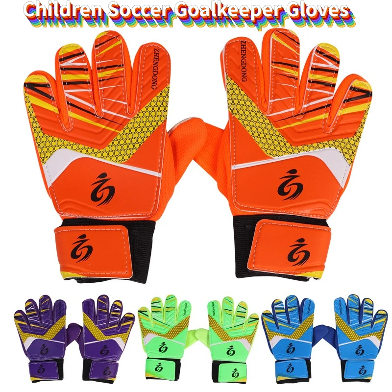 

1 Pair Children Soccer Goalkeeper Gloves Anti-Collision Latex PU Goalkeeper Hand Protection Gloves Football Accessories for Kids