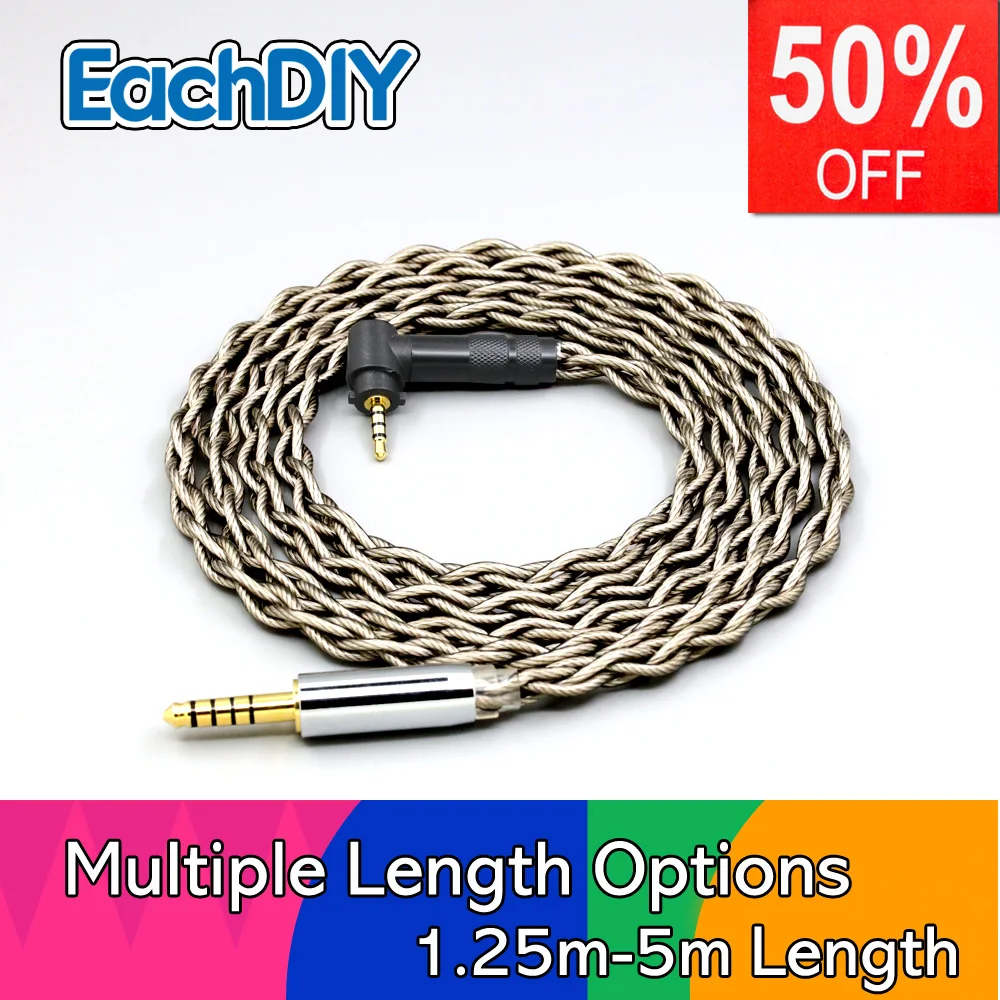 

99% Pure Silver + Graphene Silver Plated Shield Earphone Cable For Fostex T50RP 50TH Anniversary RP Stereo Headphone LN008482