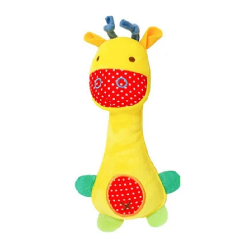 Baby Animal Hand Grasp Rattle Infant Toy Squeeze Shaker Sensory Teether Soft Shake Ring Soothing Toy For Newborn Toddler Kids