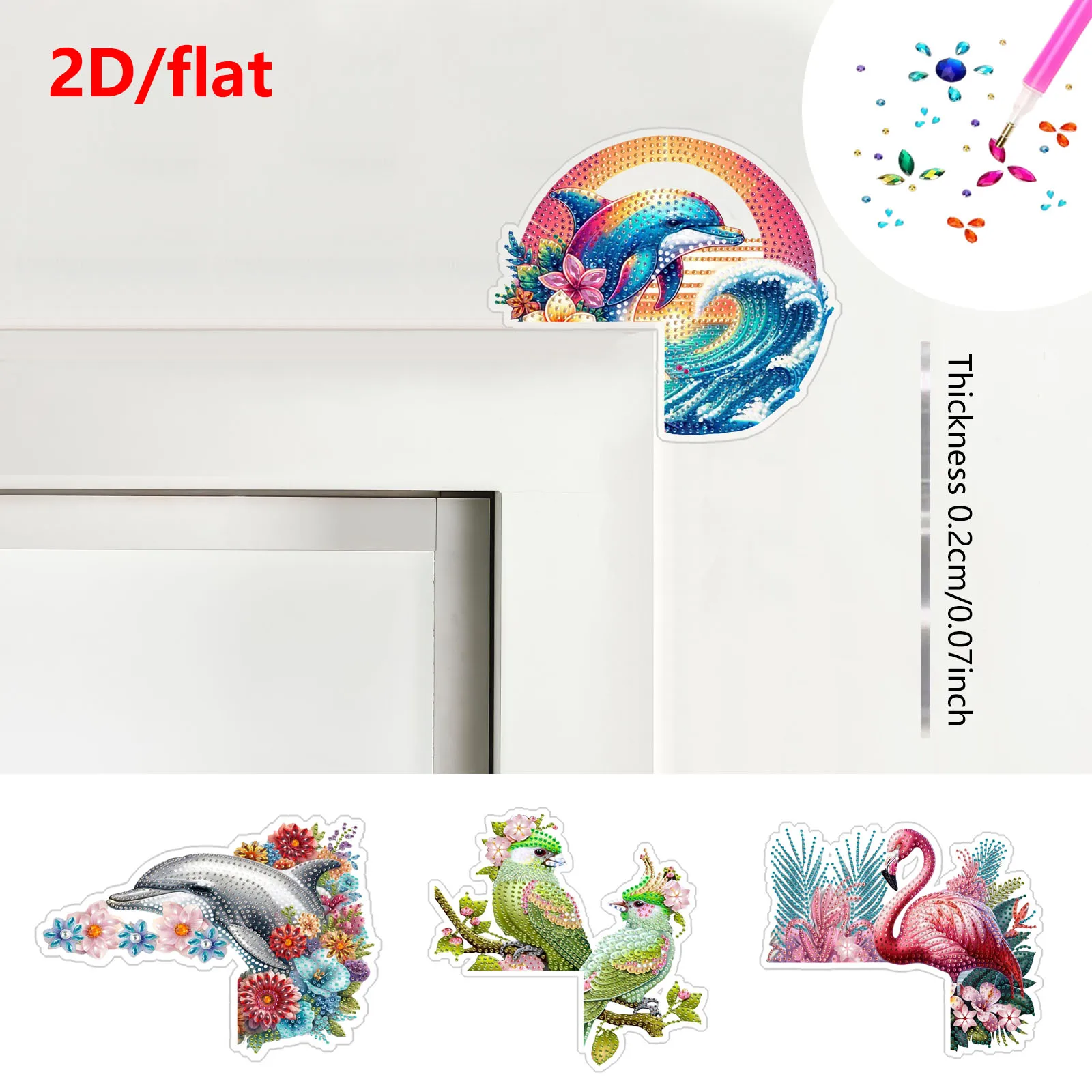 

1 DIY animal diamond painting set for door corner decoration, suitable for various decorations at window corners