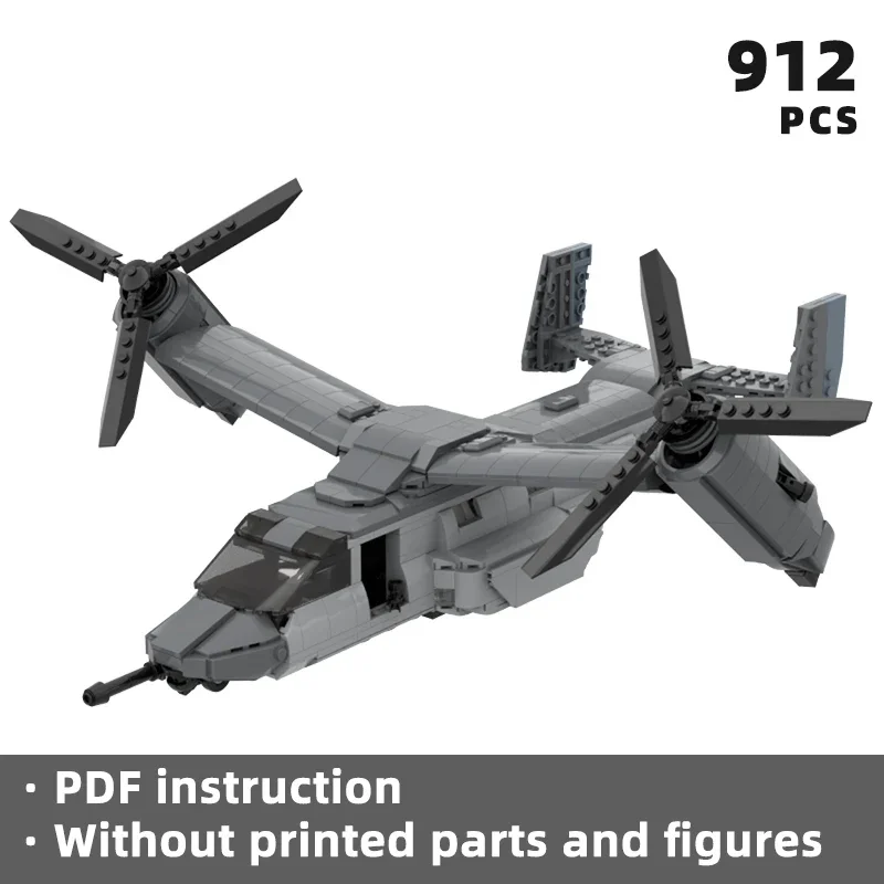 

versatile MV-23 22 osprish bricks transport tiltrotor aircraft plane helicopter blocks city military moc unique display army