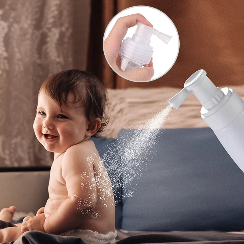 Botella atomizadora de polvo de 140 ml, contenedor de spray giratorio para talco, emulsión y loción, ideal para viajes y uso en salón