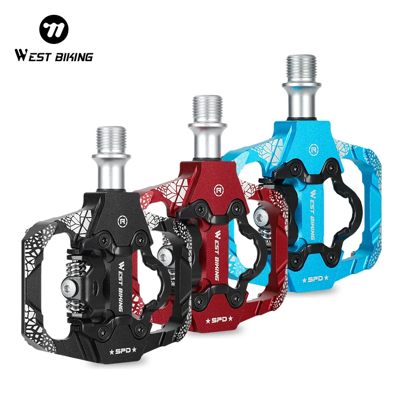

WEST BIKING 2 в 1, педаль велосипедного замка со свободными шипами для системы SPD, MTB, дорожный алюминиевый противоскользящий герметичный замок подшипника, аксессуары