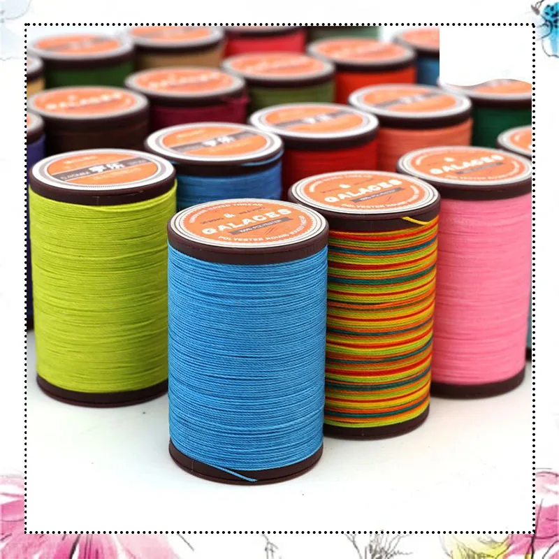 

5rolls 0.35mm Waxed Thread Cord 80color Polyester Cord For DIY Leather Craft Jewelry Bracelet Necklace Bead Sewing Stich 300m