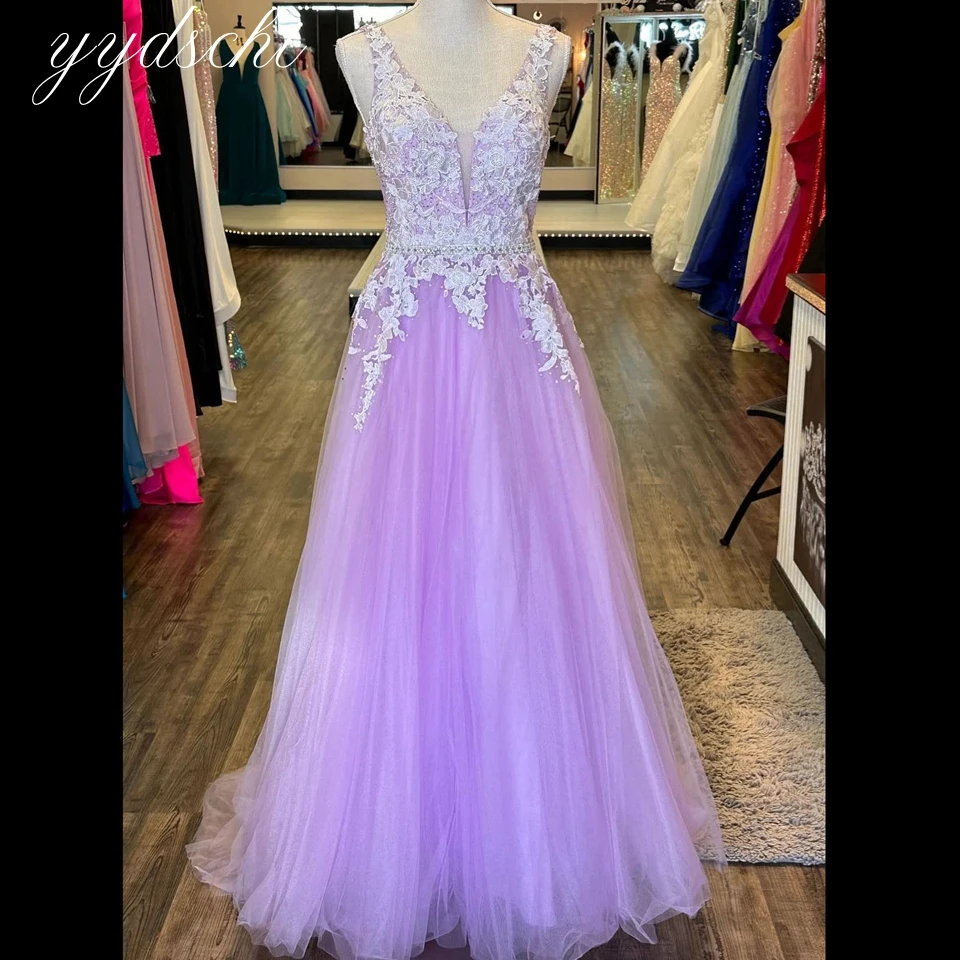 Customized Prom Dress A-LINE Simple European Tulle Lace Long Sequin Evening Dress Prom Gown Sexy Luxury Shinny Mesh For Women