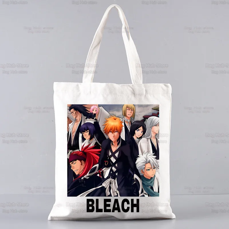 Anime Bleach Shopping Bag, Bolsa de juta, Tote branqueada, Kurosaki Itachi, Tekkou Crânio, Personalizado