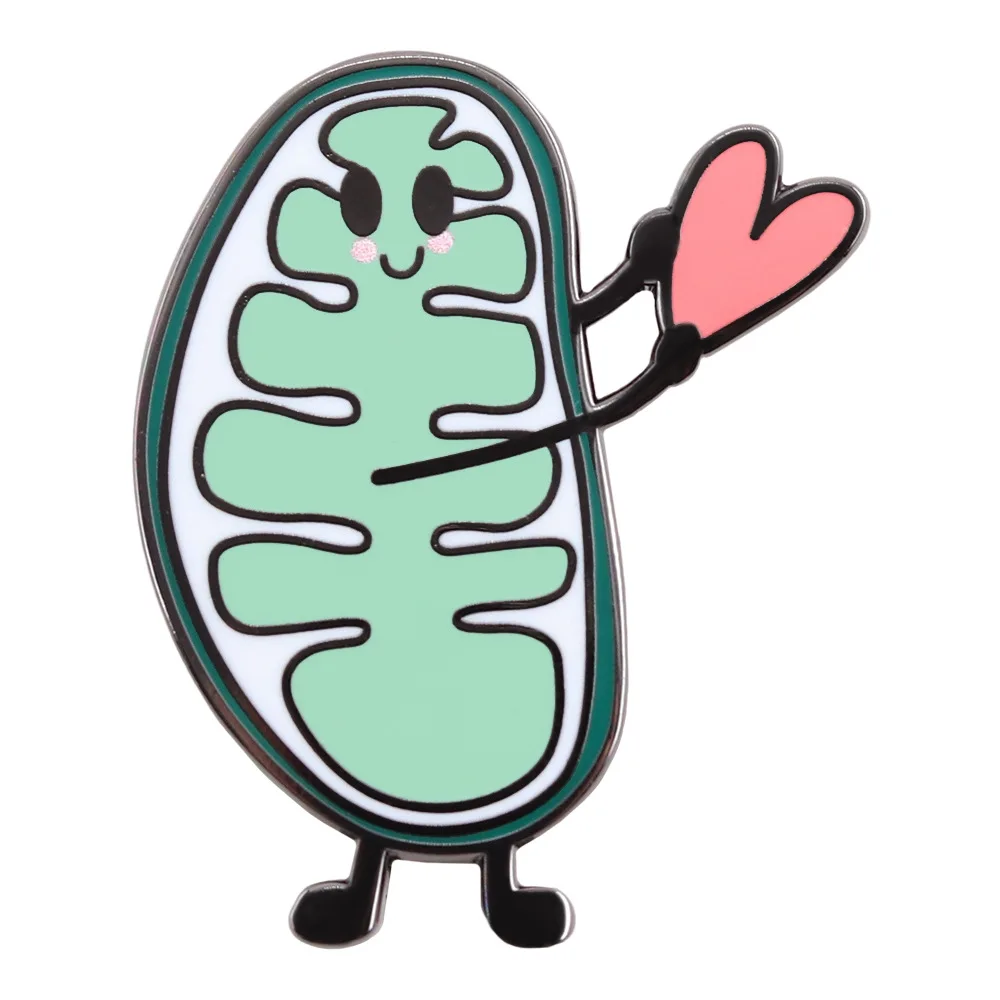 1PC Cute Mitochondria Enamel Pin, Biology Science Brooch, 