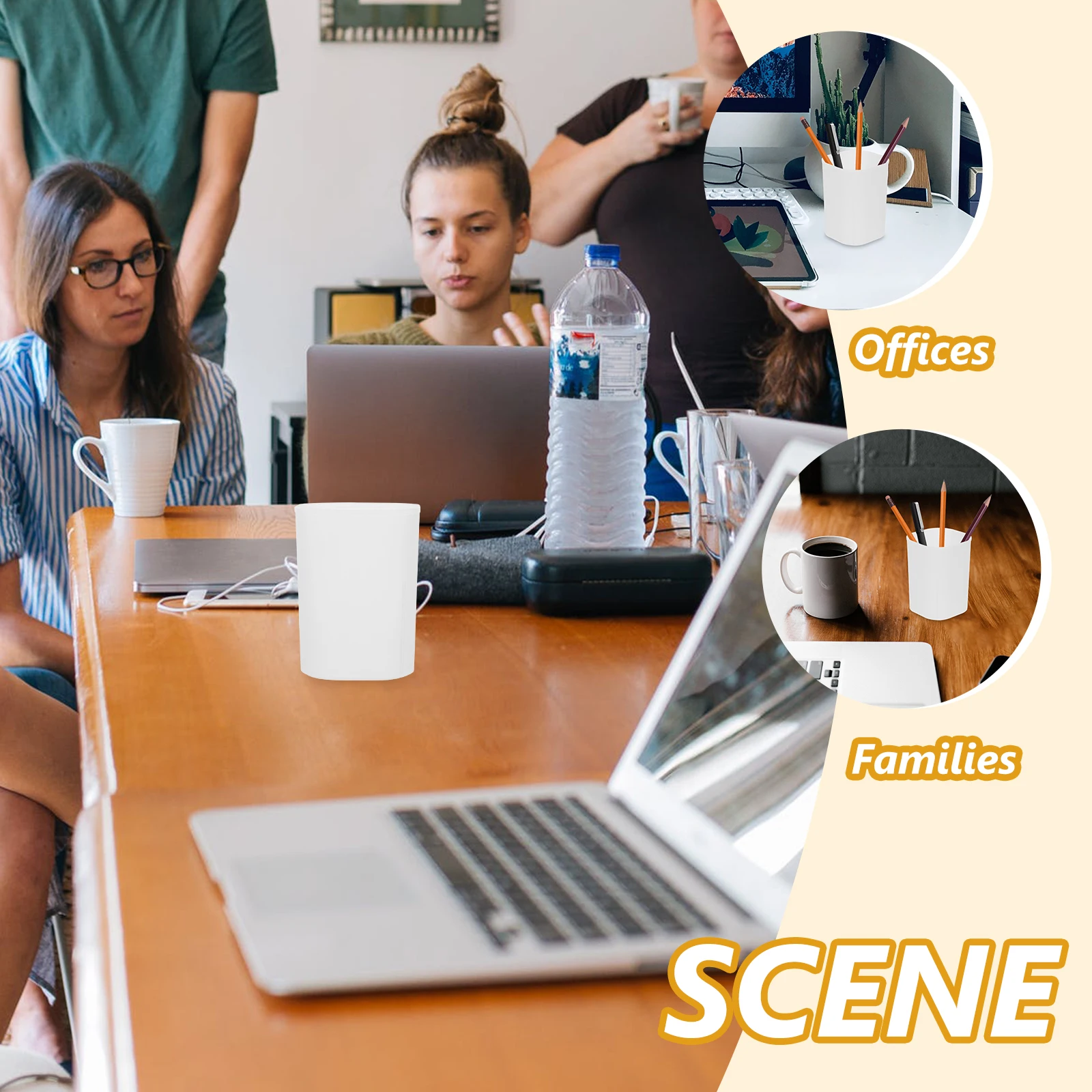 

10 Pcs Pen Holders Marker Storage Organizer Unique Desktop Modern Clear Drawer Organizers White for Office