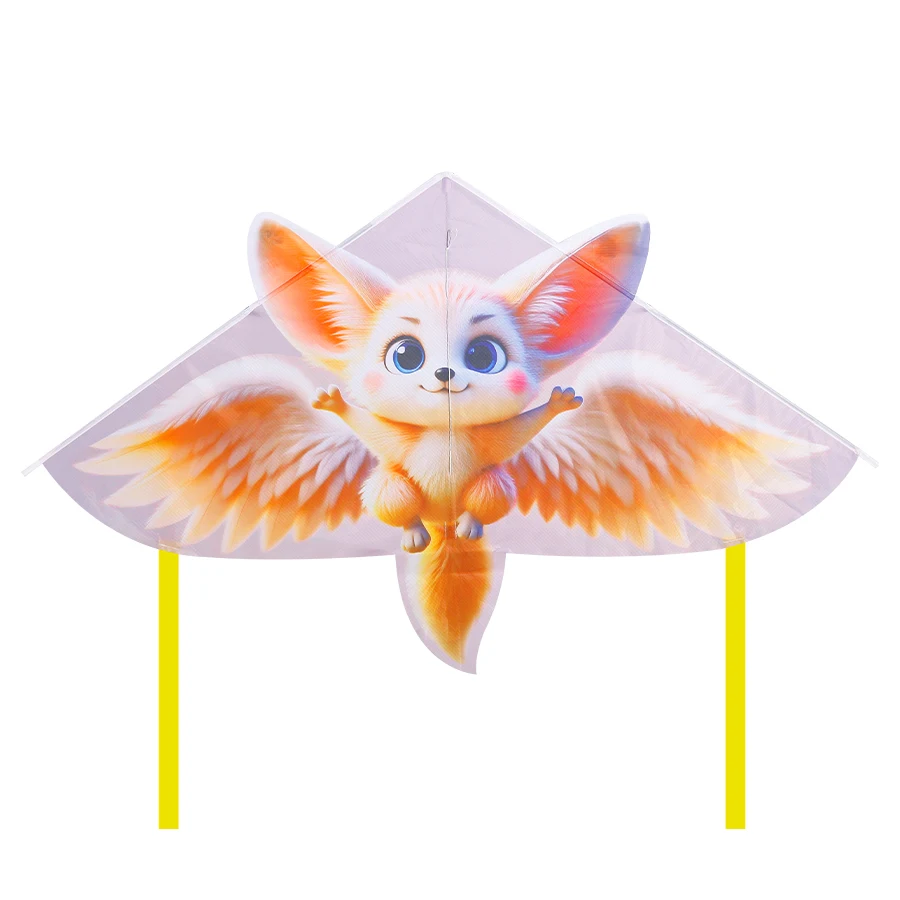 Niedlicher Fennec-Fuchsdrachen für Erwachsene – 41,3 x 26, großer, einfach fliegender Delta-Drachen mit Flügeln, perfekt für Strand/Park im Freien