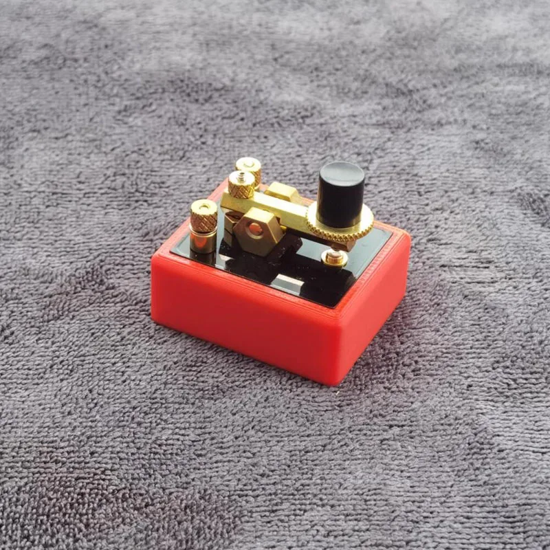 مفتاح ممارسة CW مدمج - MK-01 كود مورس صغير مع قاعدة وحافظة لجامعات الراديو الهواة (أحمر) #2