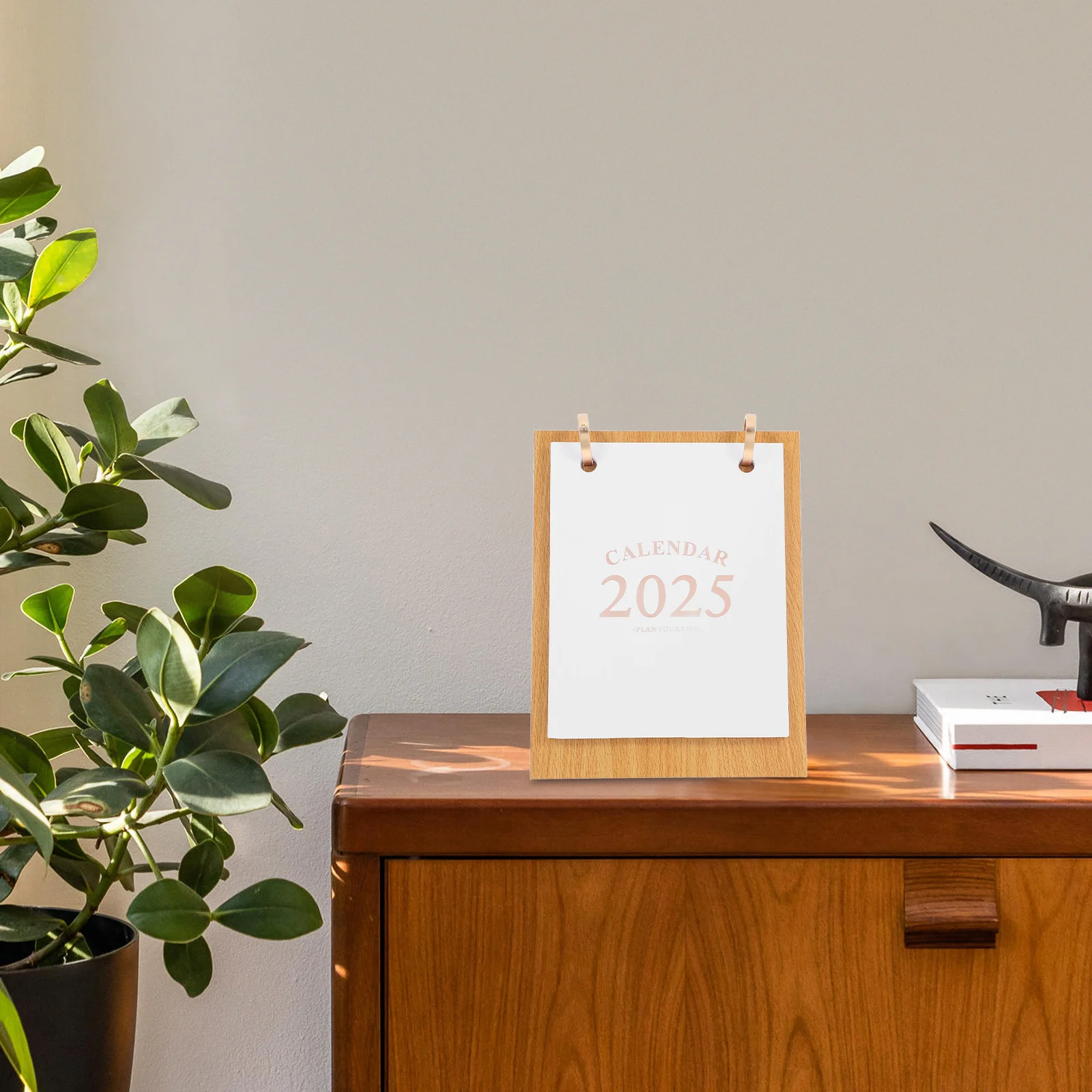 Bureaukalender 2024-2025 Staande Flip Houten Desktop Maandplanner Thuis Tafelblad Decoratieve Bureaukalenders Desktop Kalender