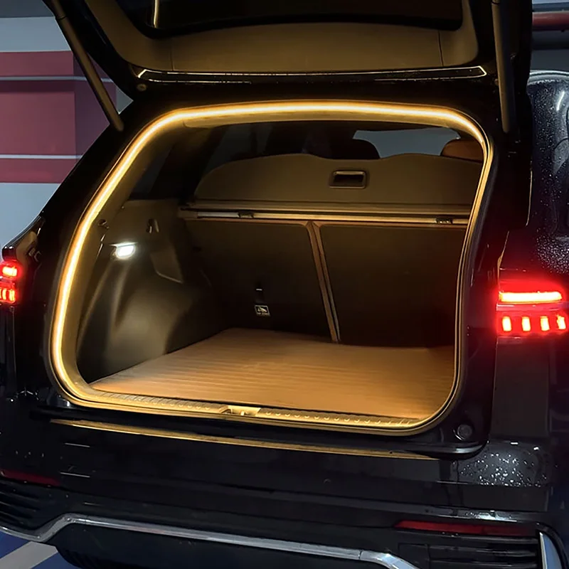 Rear Trunk LED Lamp Fit For HYUNDAI SANTE 360°illuminates Trunk Atmosphere Light Luggage Compartment Warm Yellow Light Bar Strip