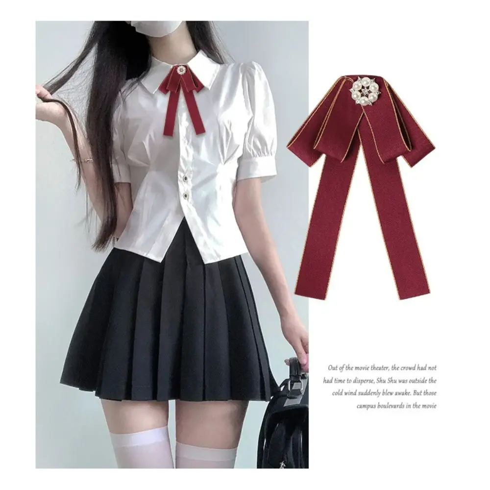 โบว์ไทด์โลหะผสมของขวัญแฟชั่นเสื้อเนคไทพลอยเทียมเครื่องประดับคอปกเครื่องประดับตกแต่งคอพลอยคริสตัลโบว์