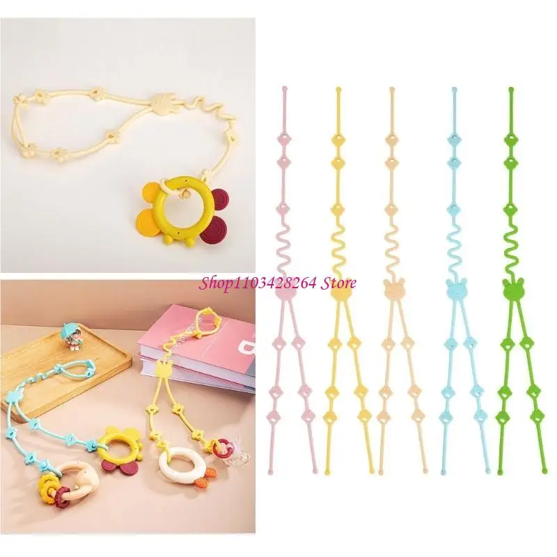 

Baby Pacifier Chain Holders Anti-drop Rope Dummy Chain Silicone Teething Clips Baby Teether Toy Soother Pacifier Strap G2TD
