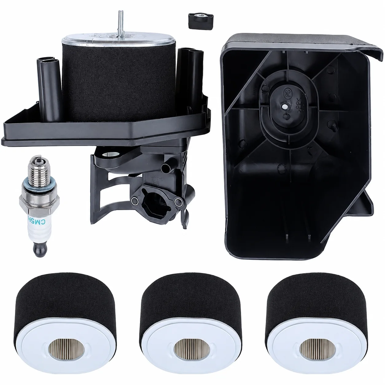 For Honda GX390 GX340 188F 190F Air Filter Housing Kit Spark Plug Tune Up Kit Replaces 17210-ZE3-505 17210-ZE3-010 Engine Mower