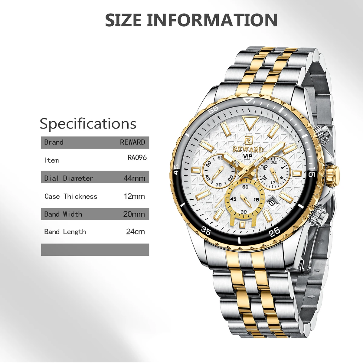 New REWARD Business Quartz Watch Men Multi-functional Waterproof Wristwatch High Quality Gift for Male