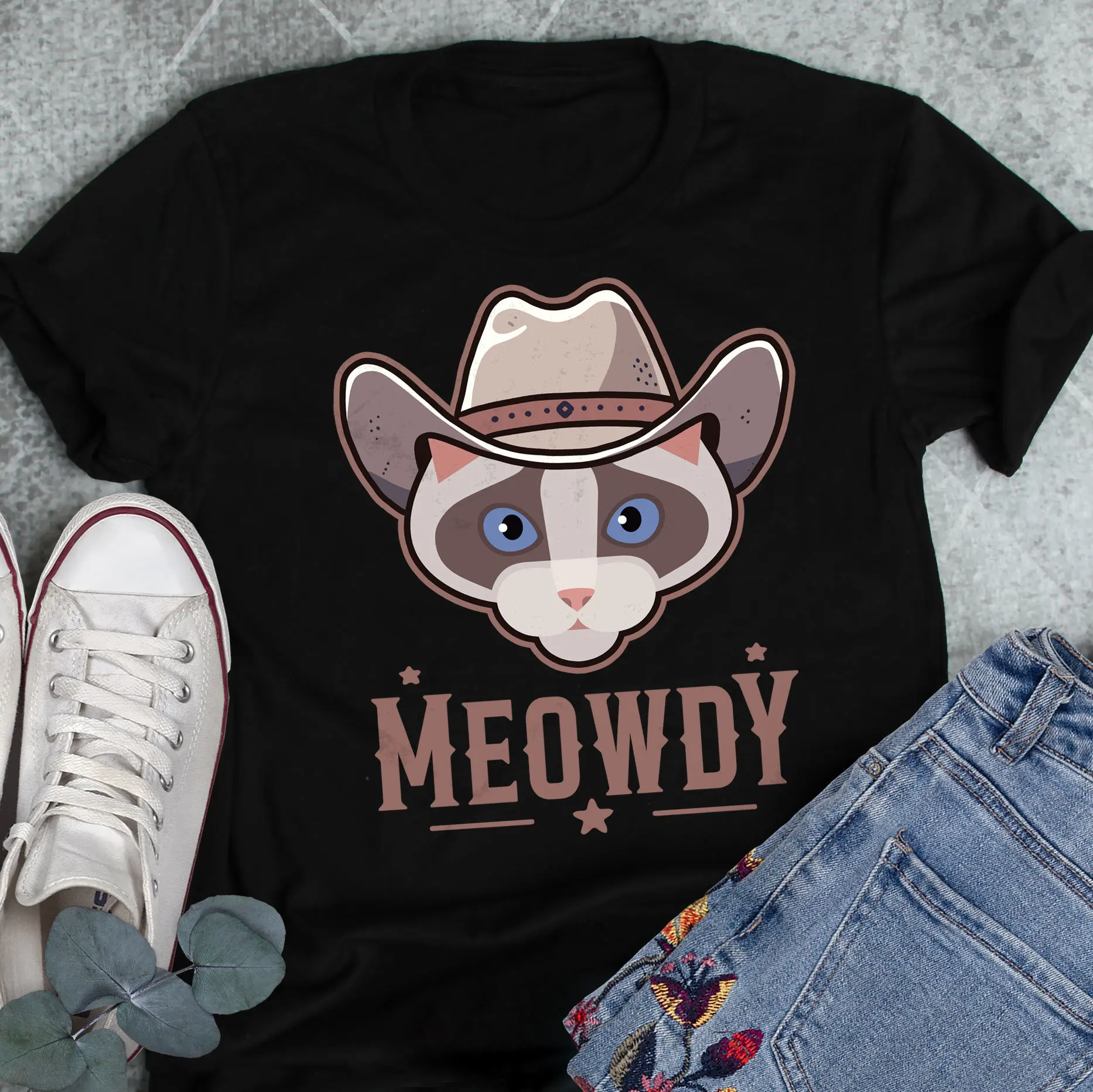 Ragdoll Cat Meowdy T Shirt Funny Cowboy Lover Cute Howdy Pet Mom Dad Western Texas Yeehaw Meme