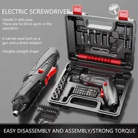 47Pcs 3 6V Cordless Electric Screwdriver Set Rechargeable Lithium Battery Mini Drill Power Tools for Household Maintenance