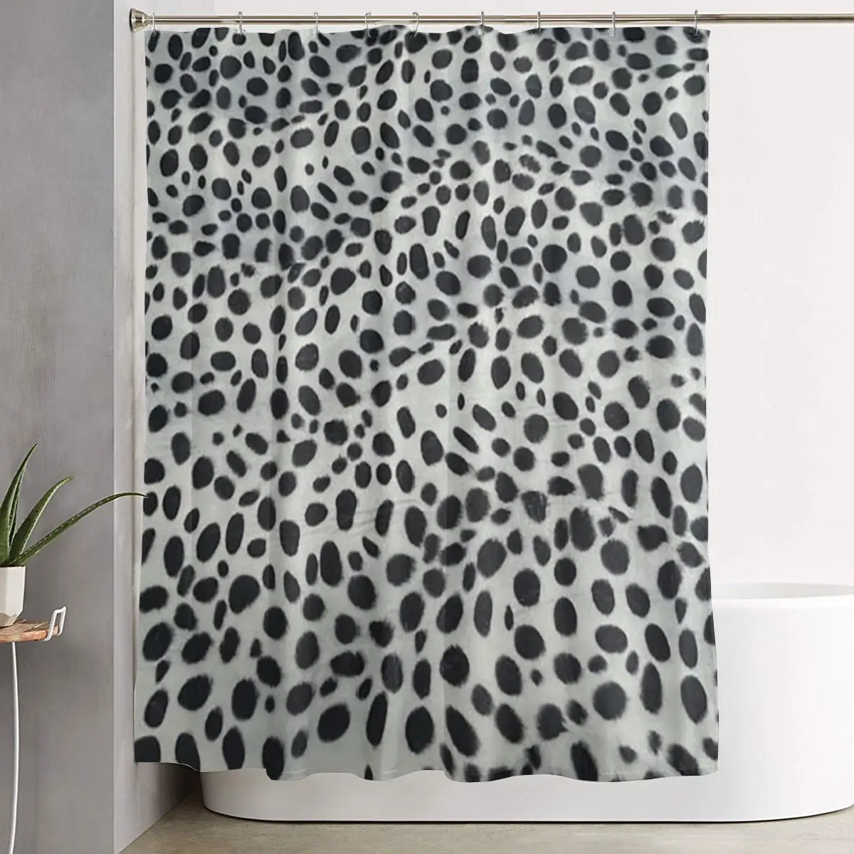 

Занавеска для душа с текстурой далматинца, полиэстеровая, водонепроницаемая, для ванной комнаты, с крючками