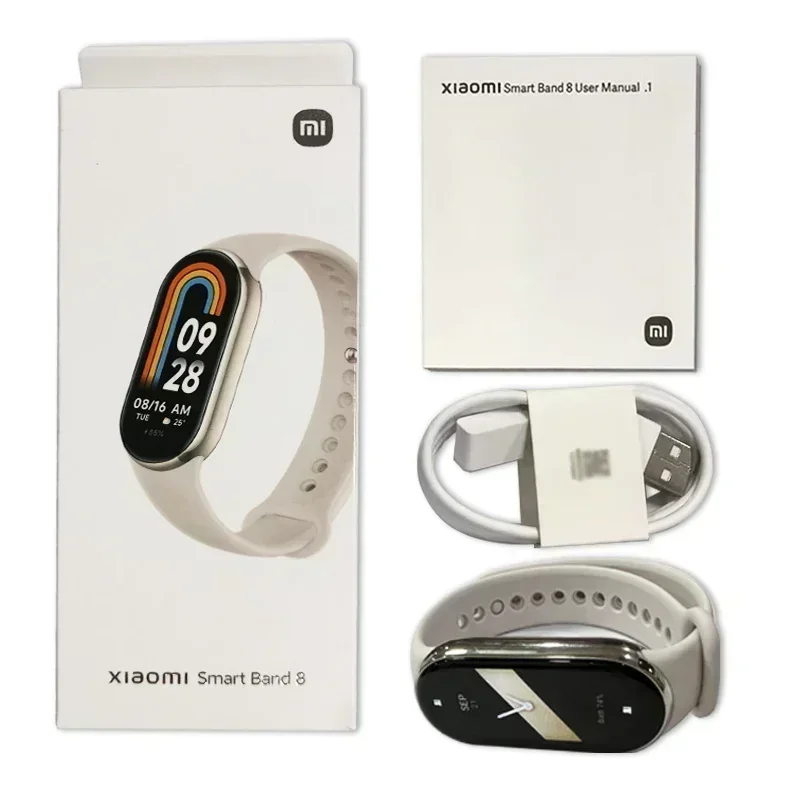 Globale Version Xiaomi Mi Band 8 Blutsauerstoff-Fitness-Tracker Wasserdicht 1,62 AMOLED-Bildschirm Smart Band 150+ Sportmodi