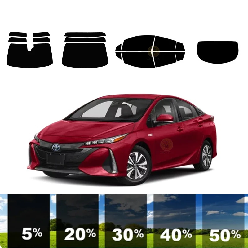 

Предварительно вырезанная съемная тонировочная пленка для окон для автомобиля, 100% УФР, 5%-35%VLT, теплоизоляция, карбон ﻿ Для TOYOTA PRIUS PRIME 4 DR Шляпа 2017-2022 гг.