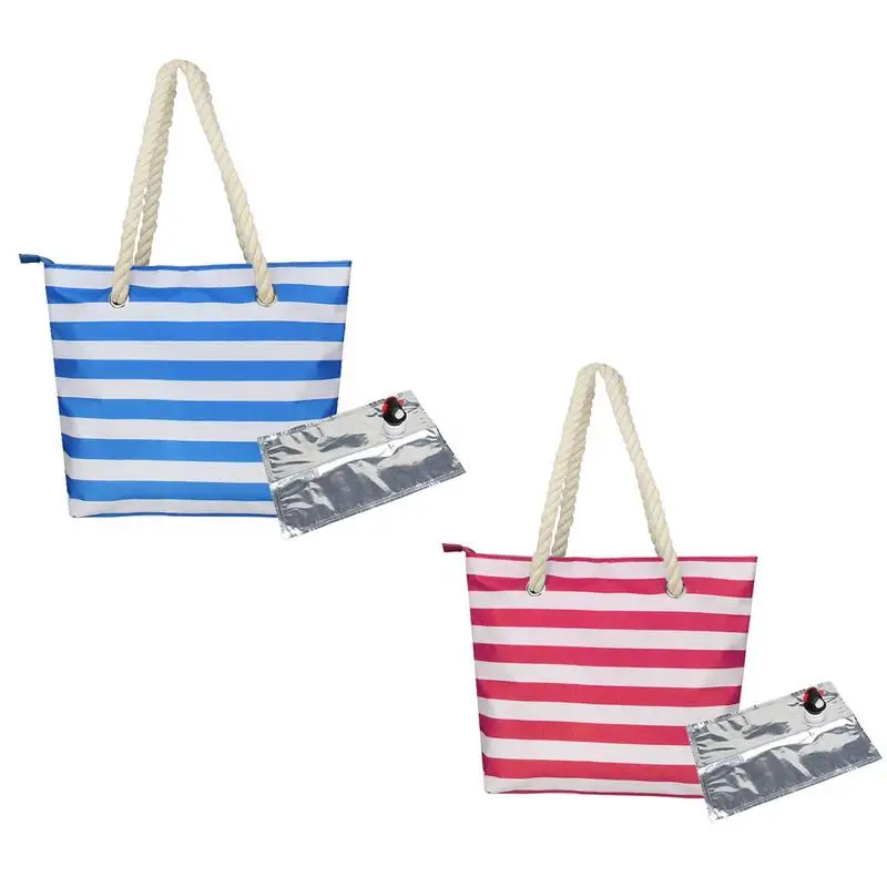 2024 wine tote bag Beach Wine Cooler Bag Portable Thermal Tote Purse Travel Picnic Refrigerator Bag With Shoulder Strap