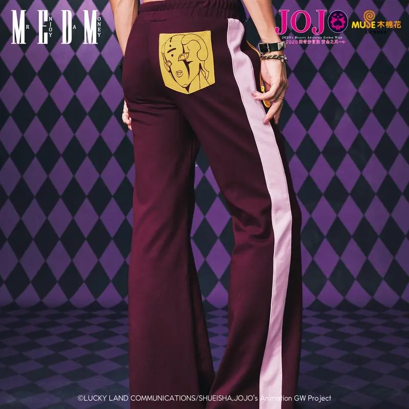JOJOs Wonderful Adventure Joint Color Matching Pants Drawstring Sports Casual Trousers Splicing Straight Trousers Men Clothing