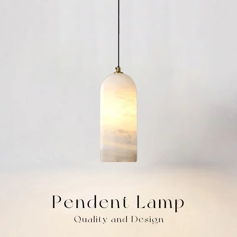 Golden Nordic Modern Spanish Natural Marble LED Chandelier Dining Room Bedroom Indoor Home Decor Hanging Atmospheric Fixtures