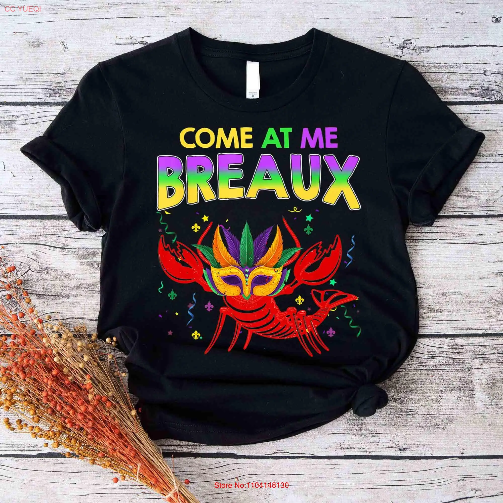 

Mardi Gras LA Crawfish 2025 T Shirt Nola Louisiana Shenanigans New Orleans Fat Tuesday Fleur De Lis long or short sleeves