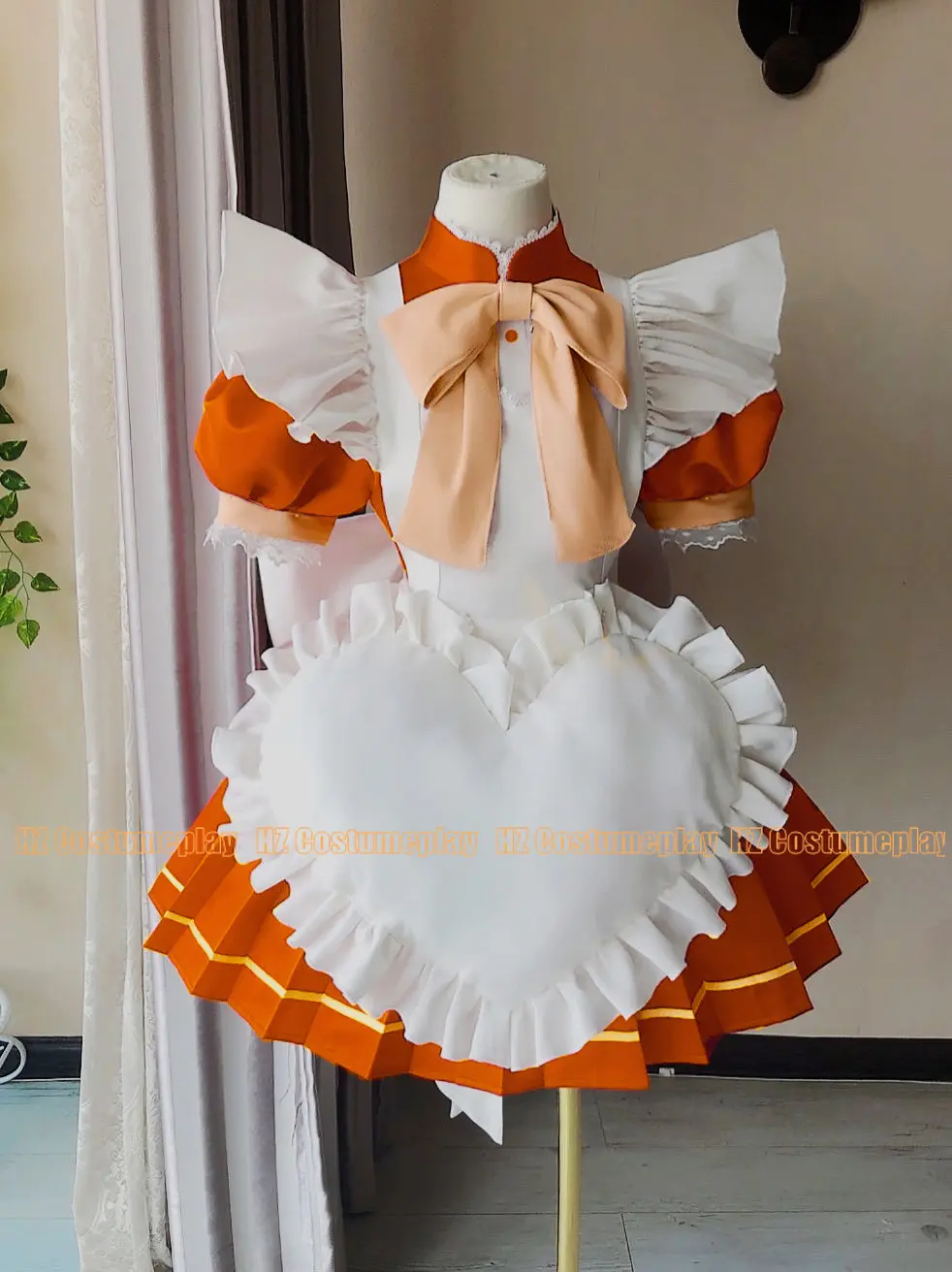 Tokyo Mew Mew Pudding Fong Maid Cosplay Costume Maid Dress Japanese Anime Outfit Coffee Lolita Orange