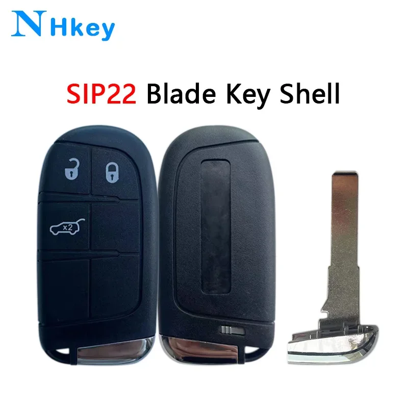 

NHkey for Jeep Dodge Renegade Compass SUV 3 Buttons SIP22 Blade Keyless Go Smart Remote Car Key Shell