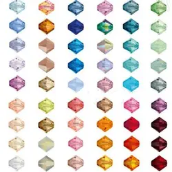 100pcs 4mm Bicone Austria Crystal Bead Charm Glass Bead Loose Spacer Bead for DIY Faceted Jewelry Making