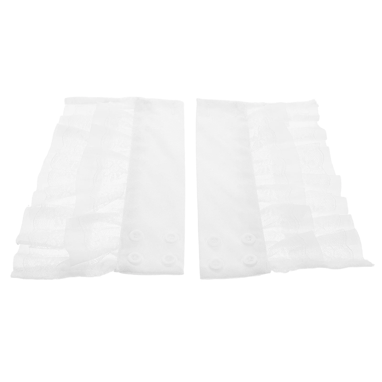 

1Pair Detachable Fabric Fake Sleeves Ruffle Cuffs Fashion Wrist Cuffs for Sweaters Jackets Comfortable Stylish Decorative