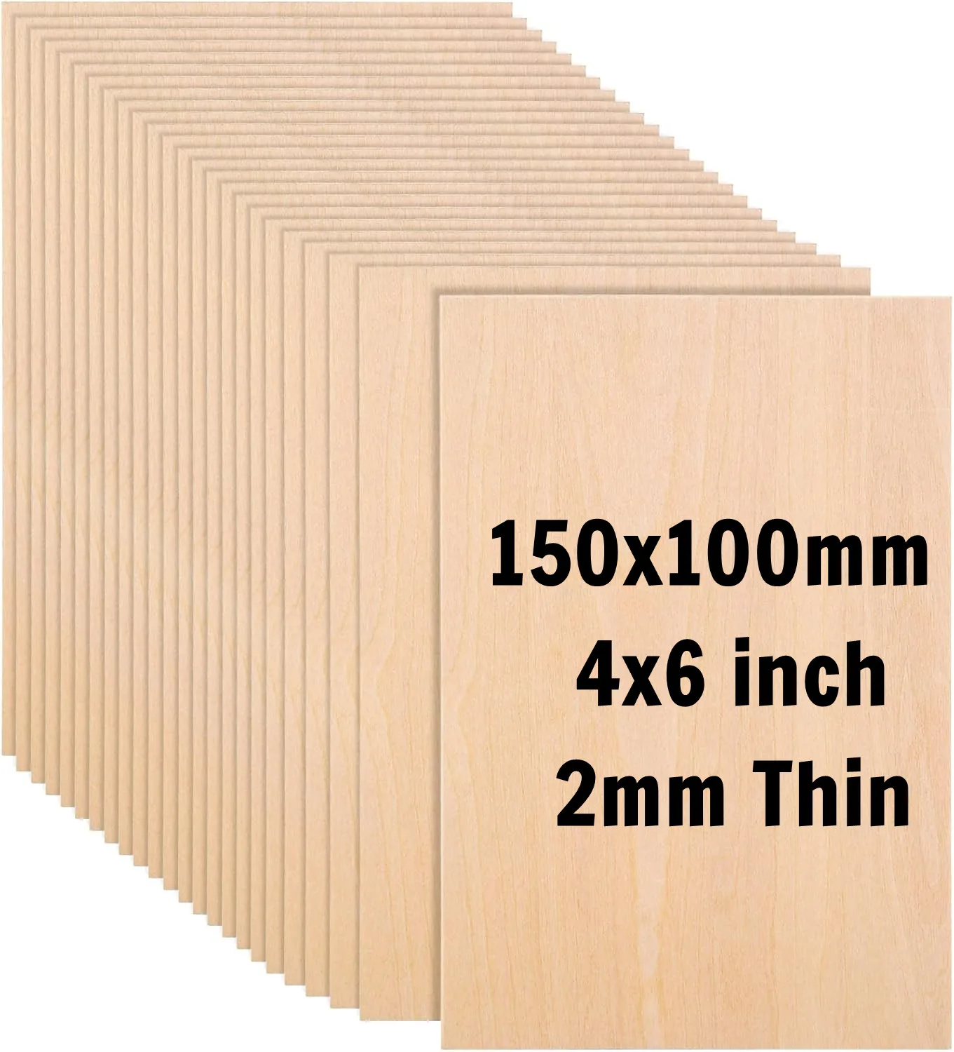 4 x 6 x 1/16 Zoll dünne Lindenholzbretter 15 x 10 cm 2 mm dünne unvollendete Holzplatten zum Basteln, Modellbau, Hobby, Holzbrennen