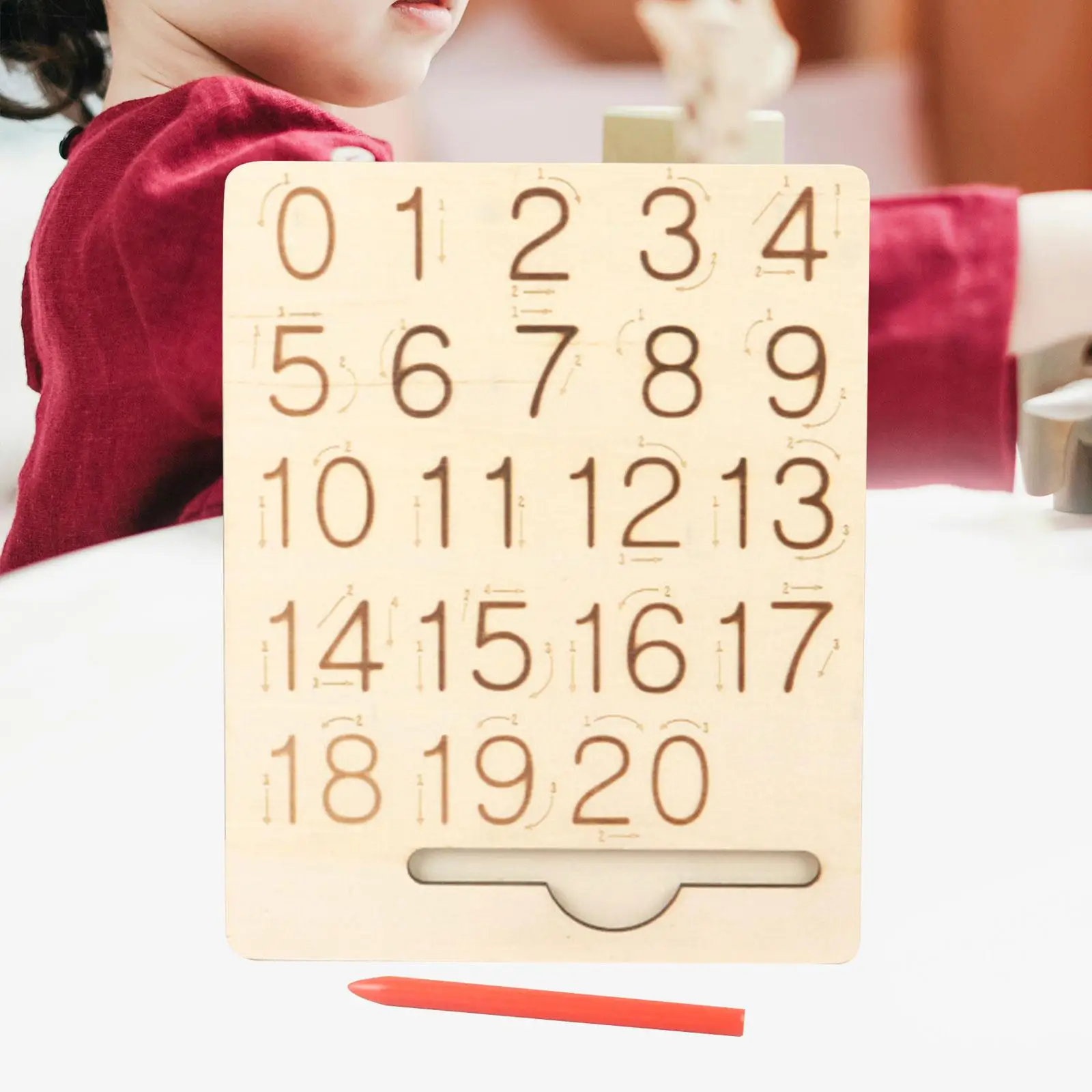 

Wood Shape and Number Tracing Board for Kids Ages 3 4 5 Years Old Homeschool