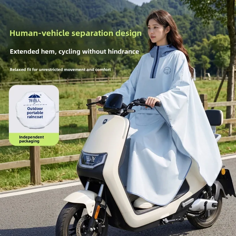 Heavy Duty Waterproof Thickened Long Full Body Rain Poncho for Electric Scooter Riding Hiking Storm Protection One Piece