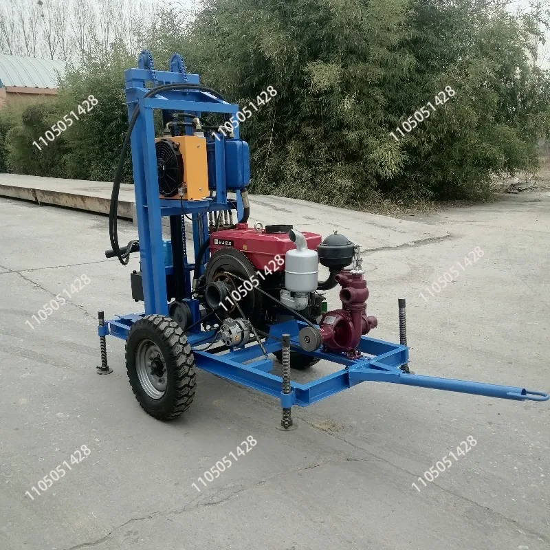 Small diesel hydraulic drilling machine is used in household drilling, factory drilling, taking domestic water, and site piling