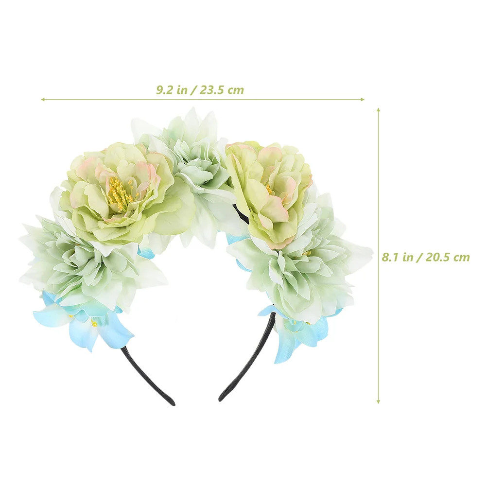 قطعتان من عصابات الرأس على شكل زهرة صناعية، عصابة رأس على شكل زهور، إكسسوارات للشعر على الطراز العتيق للنساء وحفلات الزفاف والمهرجانات #5