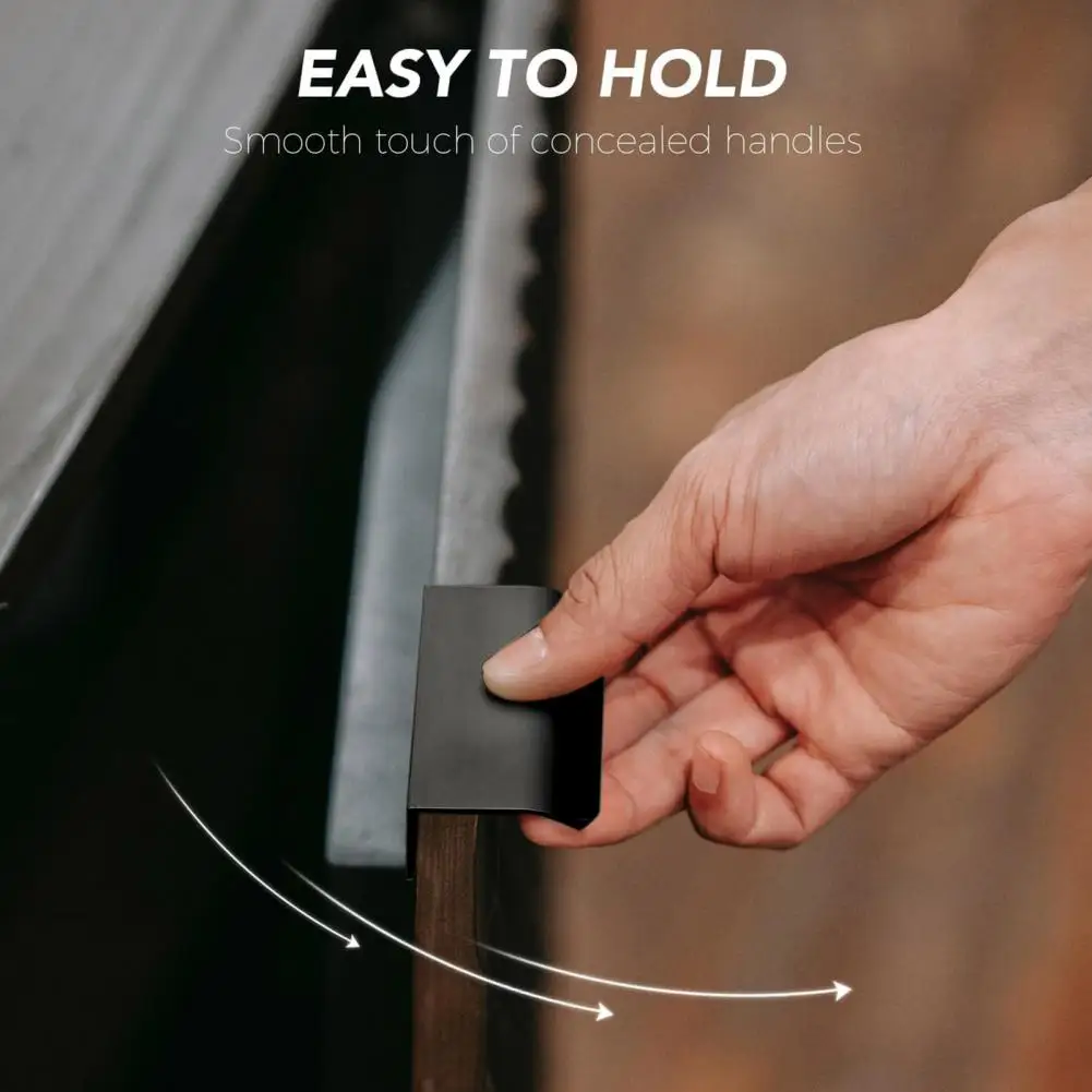 Hidden Cabinet Pulls Cabinets Aluminum Alloy Drawers Wardrobe Pulls Rustproof Rounded Edge Concealed Handle Furniture Handle