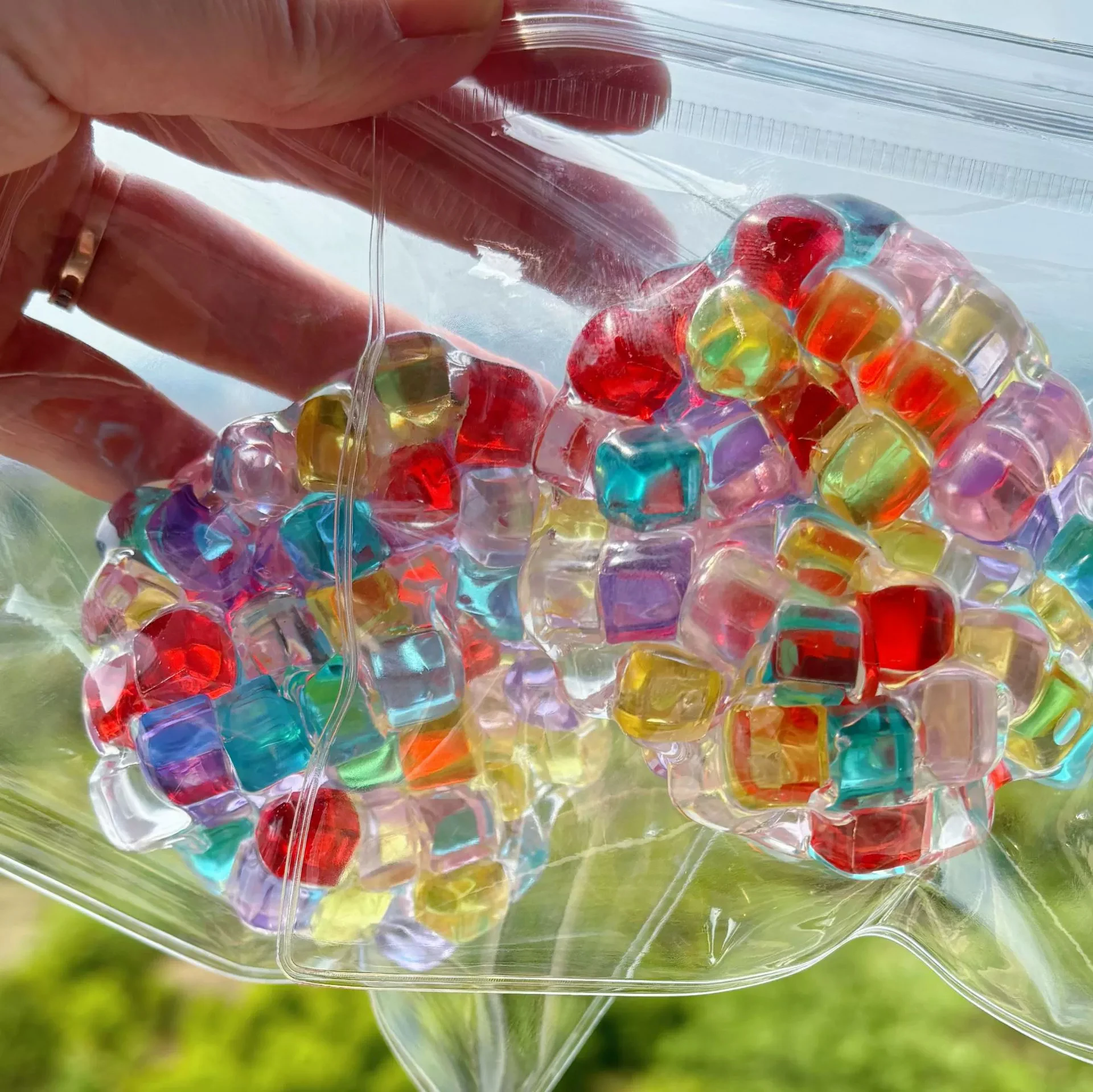 1 Stück Quetschbälle mit Eisperlen, Stressabbau-Spielzeug, Superweiche Sensorische Fidget-Spielzeuge für Erwachsene, Angstlinderung, Entspannung, Quetschgeschenk – Detail 10