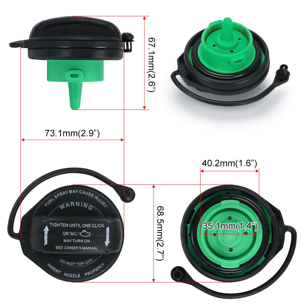 5C0201550T Car Fuel Tank Filler Gas Cap for Audi S5 A3 A4 A6 A8 for VW Tiguan Golf Jetta 5Q0201550L