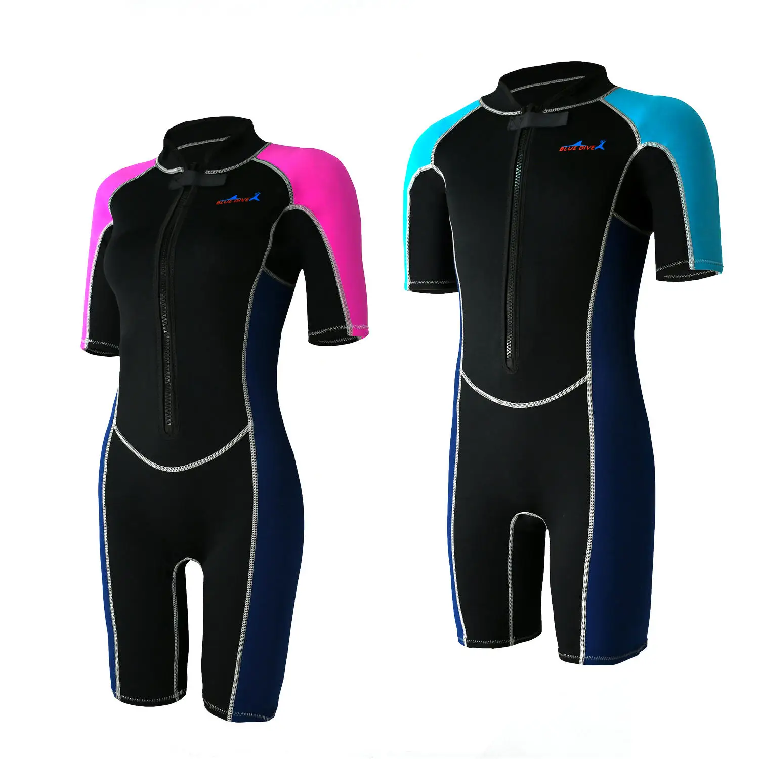 2mm Short Wetsuit Men Neoprene Diving Suit Split Sleeve Women Wet Suit Front Zip Spearfishing Swim Surfing Swimwear