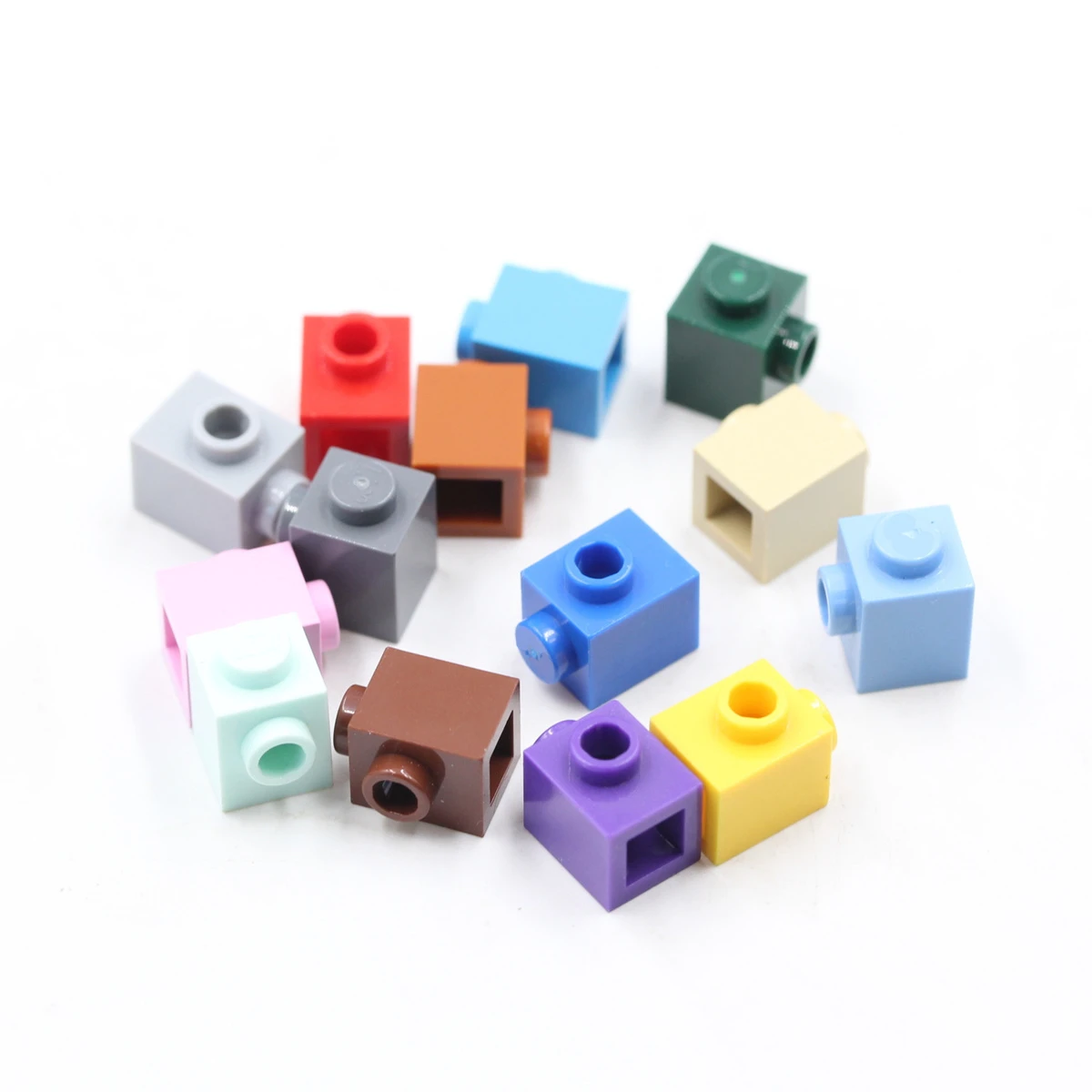 Rainbow Pig MOC Parts 87087 Brick Special 1 x 1 with Stud on Side Building Blocks DIY Educational High-Tech Toys