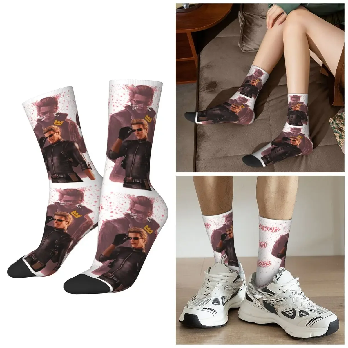 

Носки All Seasons Albert Wesker Gaslight Gatekeep Girlboss, спортивные носки средней длины в стиле Харадзюку, супермягкие носки, подарки на каждый день