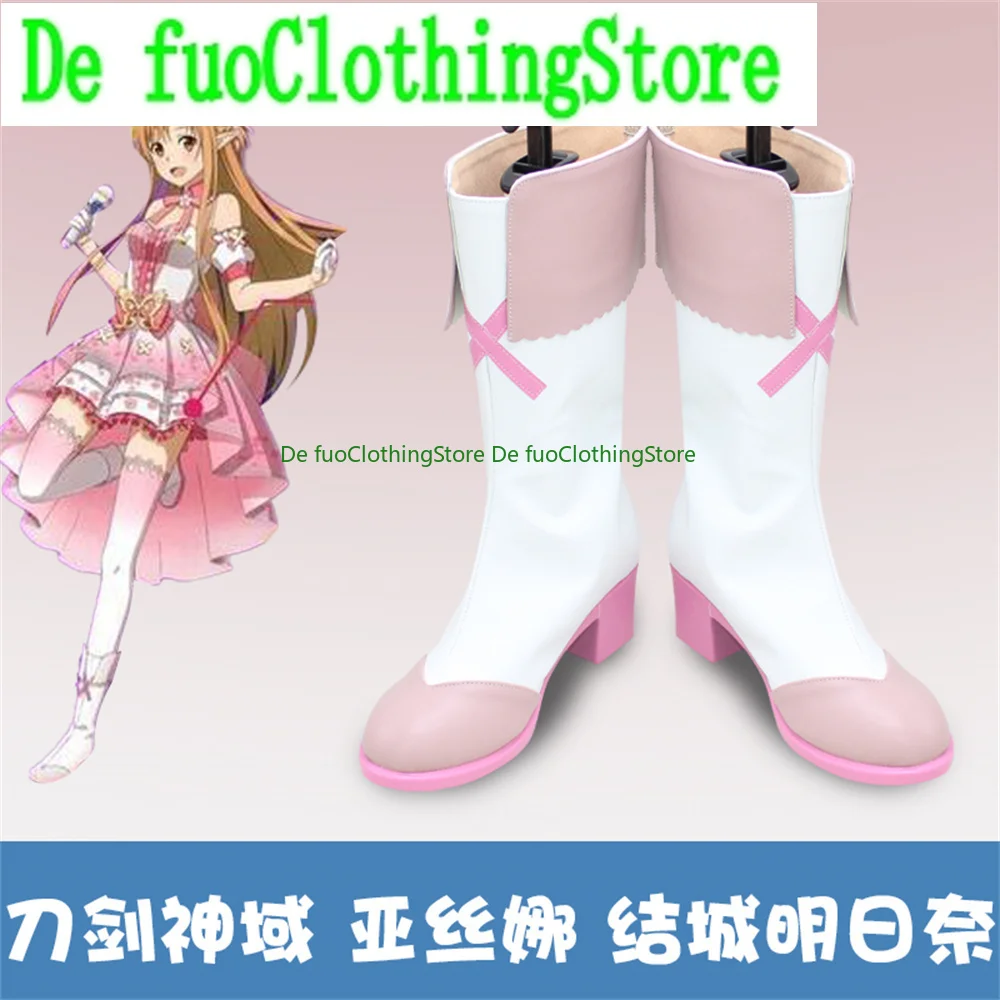 

SAO Sword Art Online Yuki Asuna Yuuki Asuna Cosplay Shoes Boots Game Anime Carnival Party Halloween Chritmas DefuoClothing Shoes