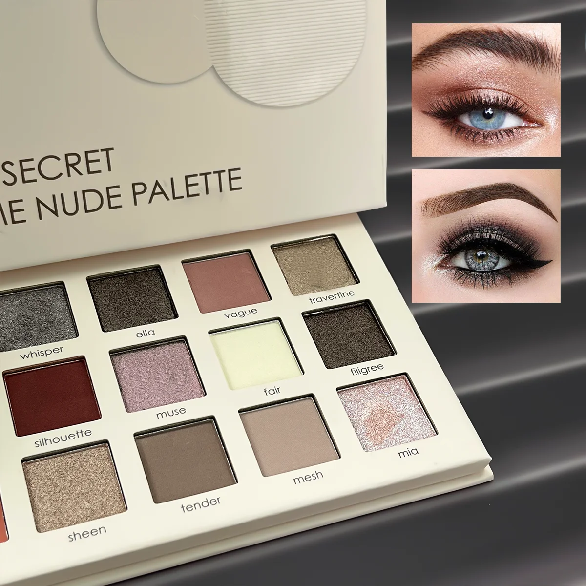 15 color earthy eye shadow palette with pearl and smoky finish, perfect for everyday use. I need a shadow palette