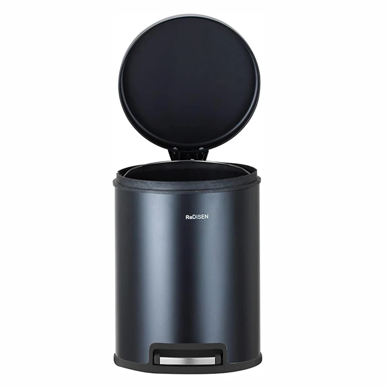 ReDISEN ถังขยะแบบเหยียบ Soft-Close สําหรับห้องครัว ห้องน้ํา สุขา... (สีดํา 5 ลิตร)