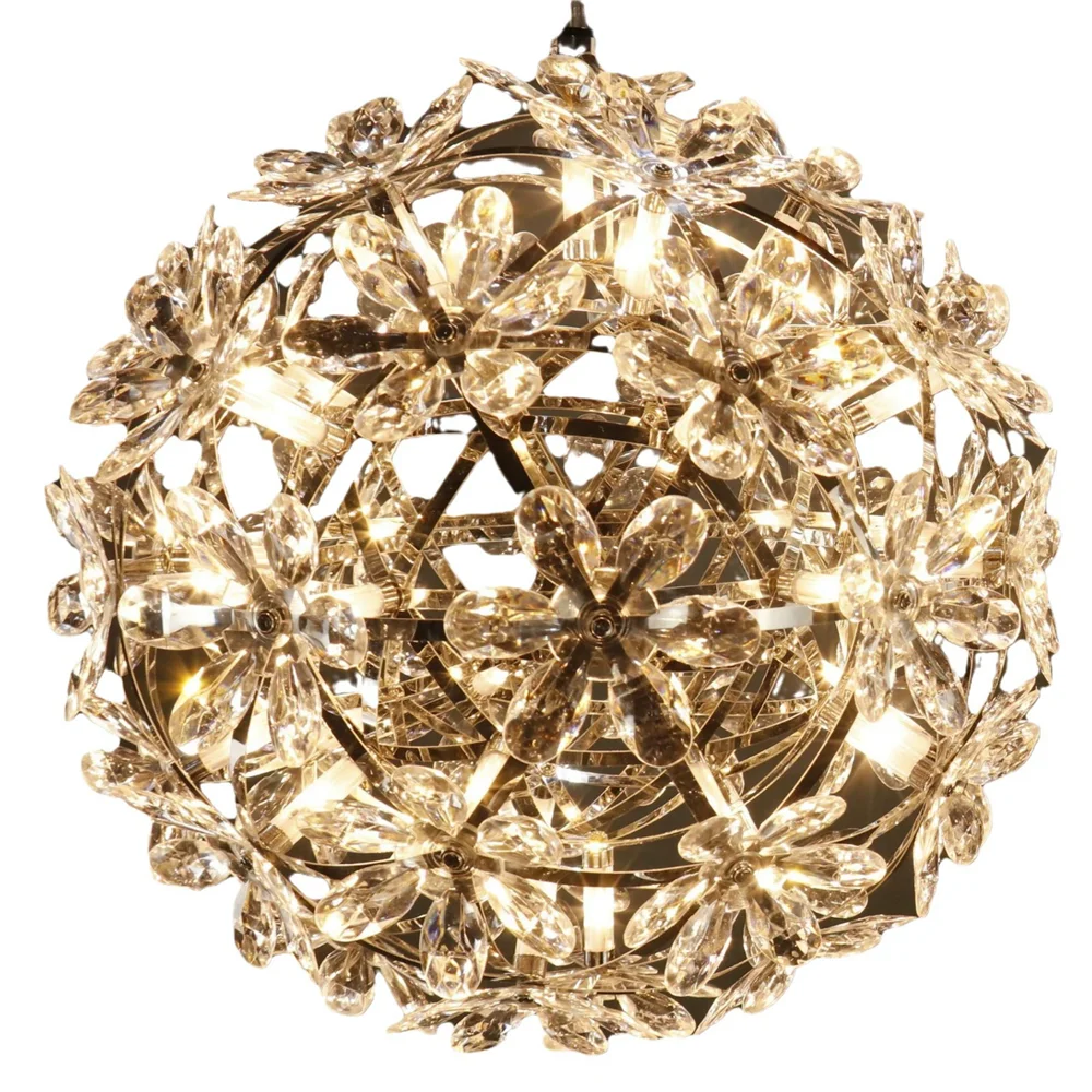 Crystal Spark Ball Pendant Lamp Wedding Hall Shopping Mall Ceiling Decoration Indoor Venue Exquisite