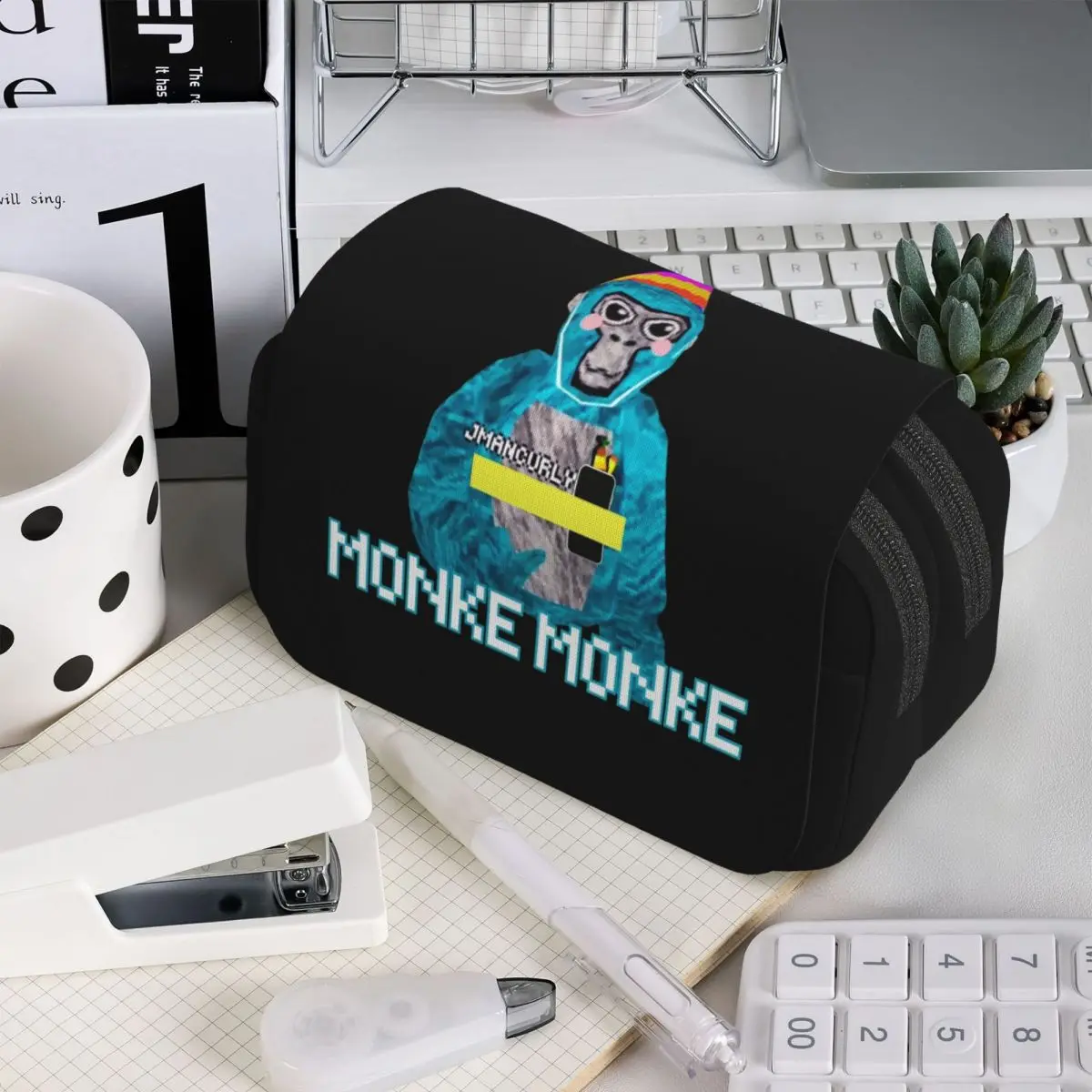 

Пенал Gorilla Tag JMANCURLY Monke Monke VR Gamer для мальчиков и девочек, школьный пенал, сумка для ручек, канцелярские принадлежности, держатель для ручек
